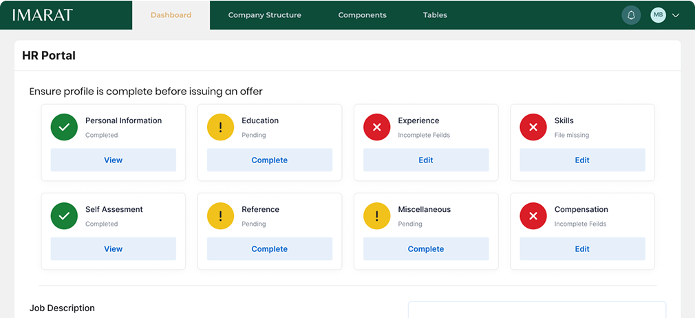 custom web portals interface example