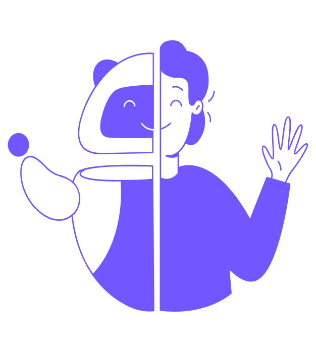 Artificial intelligence customer service bot illustration